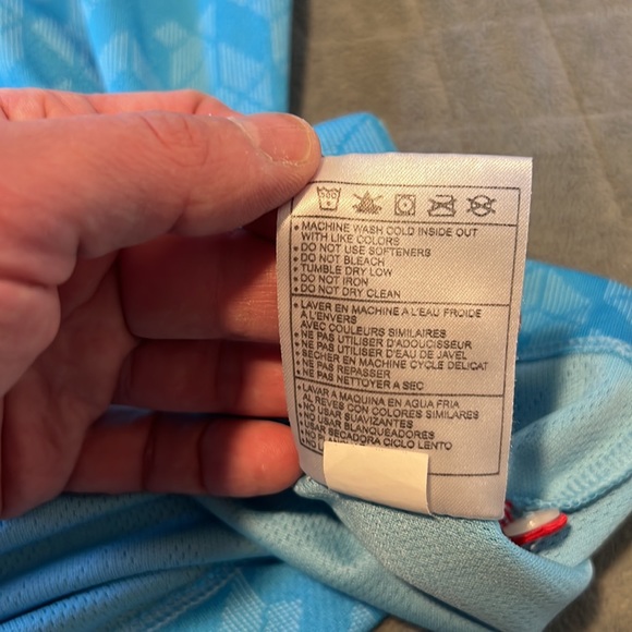 Nike Golf FitDry Short-Sleeve Shirt, Polo, Blue, Quilted Pattern, Size S - Picture 6 of 8